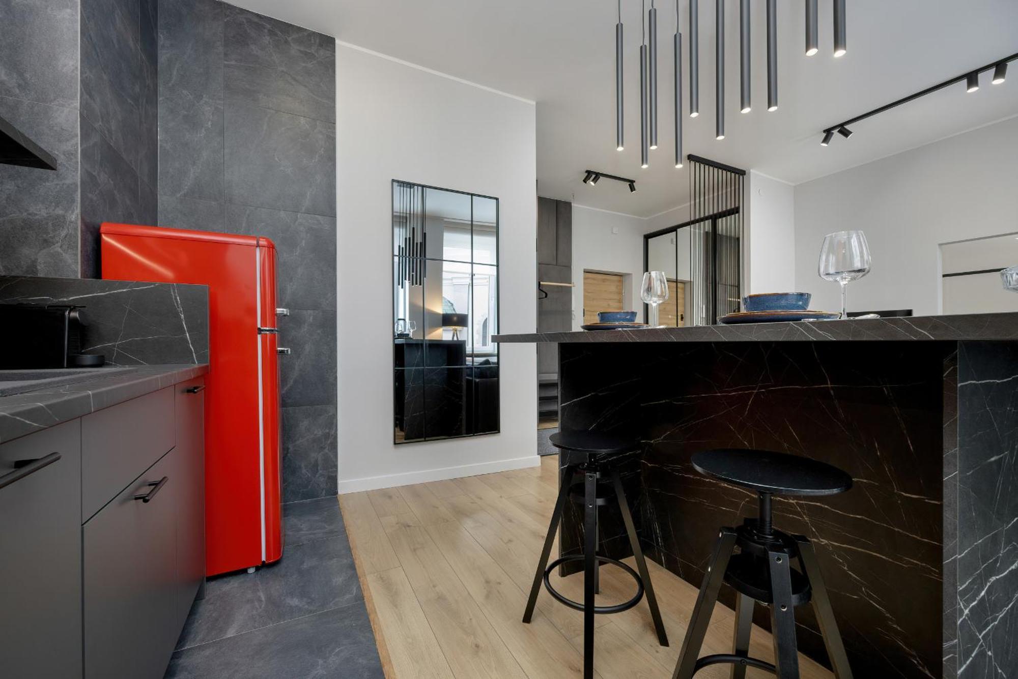 Exclusive Grey And Red Apartment In Warsaw Center By Noclegi Renters Экстерьер фото